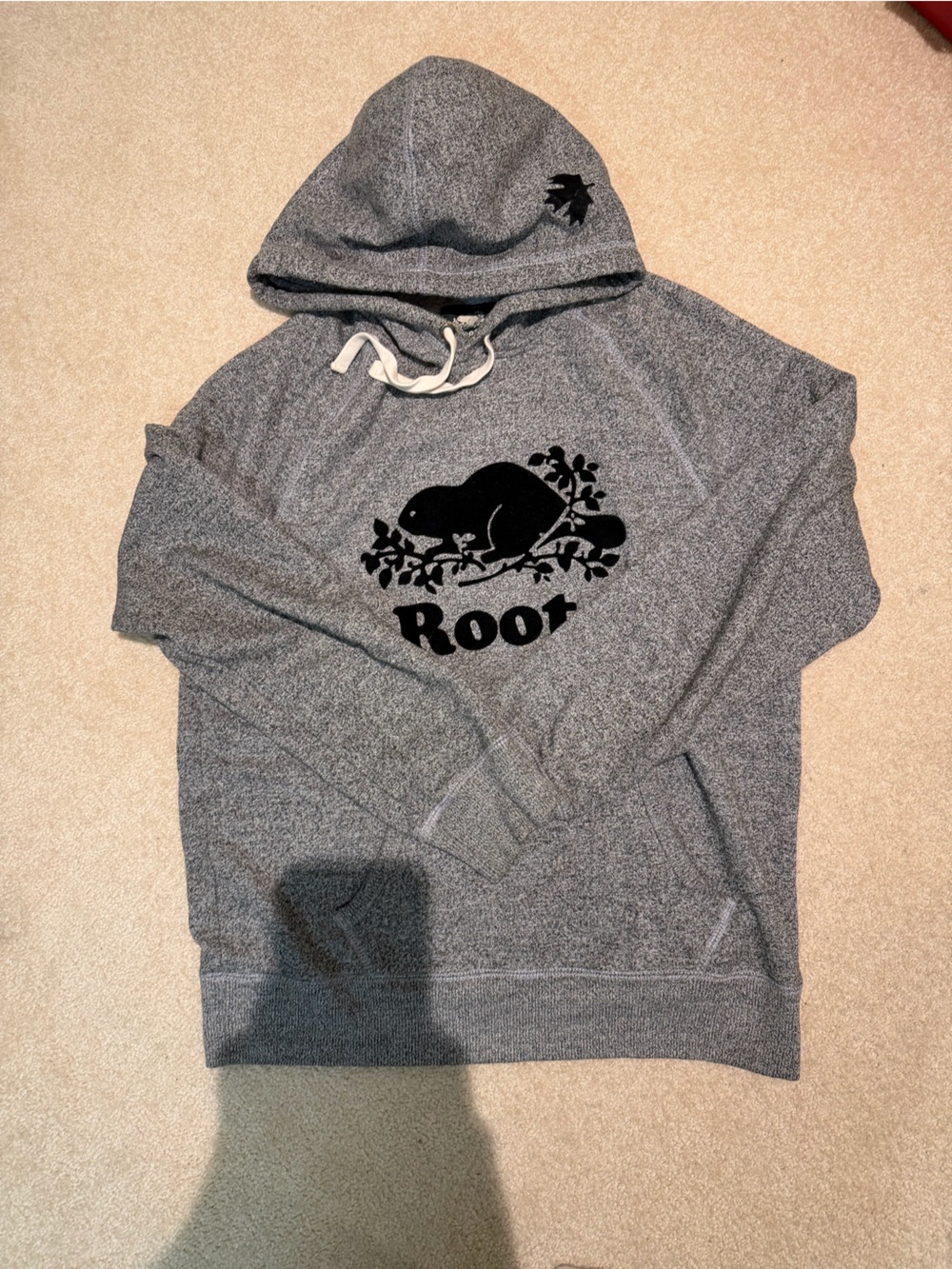 Roots Gray Knit Hoodie with Black Rooftop Graphic